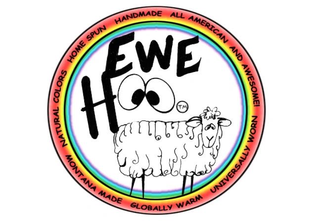 Ewe Hoo Design circular brand mark — Natural Colors, Home Spun, Handmade, All American